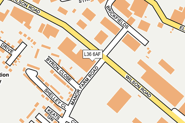 L36 6AF map - OS OpenMap – Local (Ordnance Survey)