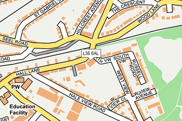 L36 6AL map - OS OpenMap – Local (Ordnance Survey)