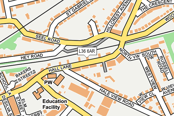 L36 6AR map - OS OpenMap – Local (Ordnance Survey)