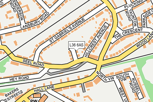 L36 6AS map - OS OpenMap – Local (Ordnance Survey)