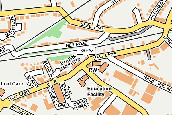 L36 6AZ map - OS OpenMap – Local (Ordnance Survey)