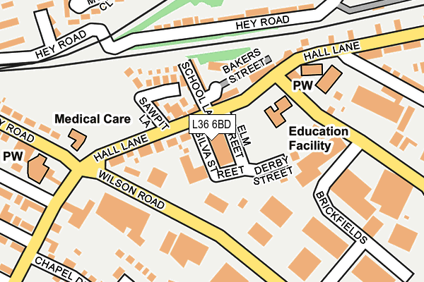 L36 6BD map - OS OpenMap – Local (Ordnance Survey)