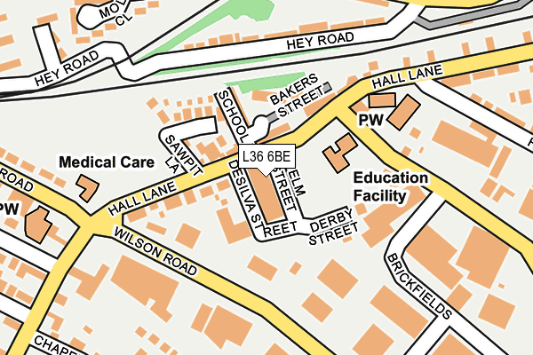 L36 6BE map - OS OpenMap – Local (Ordnance Survey)