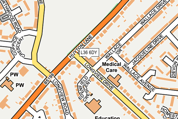 L36 6DY map - OS OpenMap – Local (Ordnance Survey)