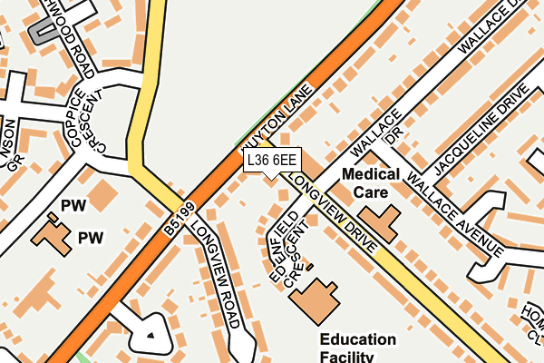 L36 6EE map - OS OpenMap – Local (Ordnance Survey)