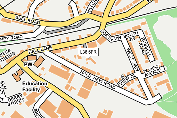L36 6FR map - OS OpenMap – Local (Ordnance Survey)