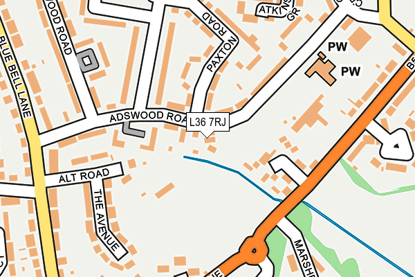 L36 7RJ map - OS OpenMap – Local (Ordnance Survey)