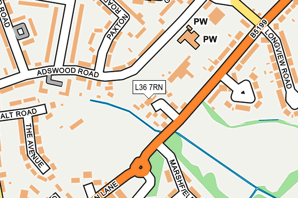 L36 7RN map - OS OpenMap – Local (Ordnance Survey)