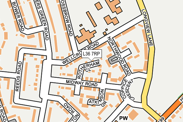 L36 7RP map - OS OpenMap – Local (Ordnance Survey)