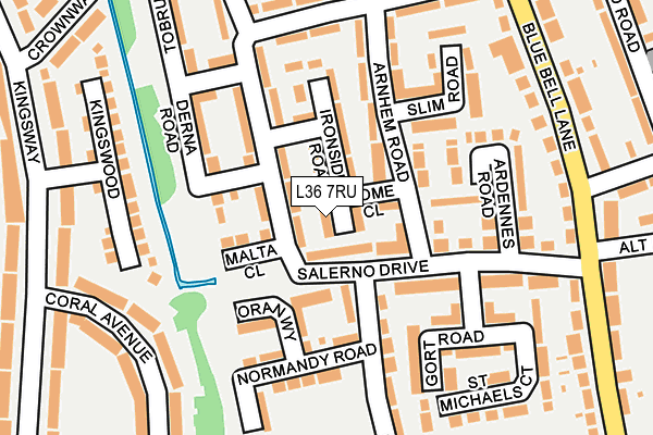 L36 7RU map - OS OpenMap – Local (Ordnance Survey)