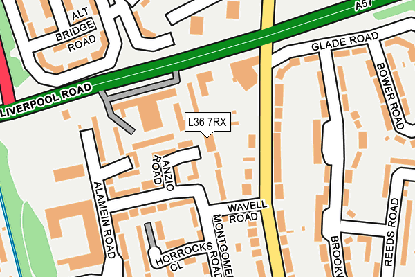 L36 7RX map - OS OpenMap – Local (Ordnance Survey)