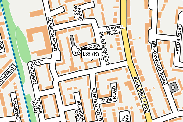 L36 7RY map - OS OpenMap – Local (Ordnance Survey)