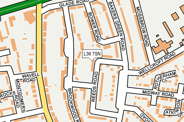L36 7SN map - OS OpenMap – Local (Ordnance Survey)