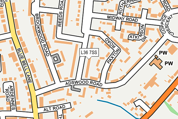 L36 7SS map - OS OpenMap – Local (Ordnance Survey)