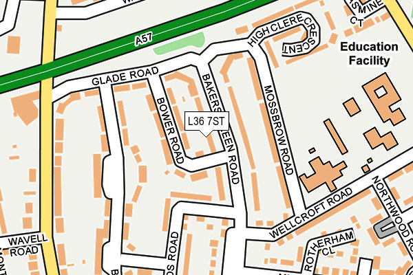 L36 7ST map - OS OpenMap – Local (Ordnance Survey)