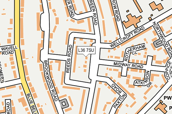 L36 7SU map - OS OpenMap – Local (Ordnance Survey)
