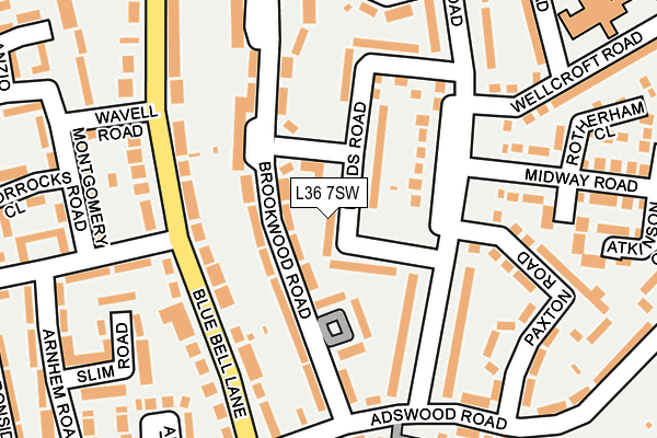 L36 7SW map - OS OpenMap – Local (Ordnance Survey)