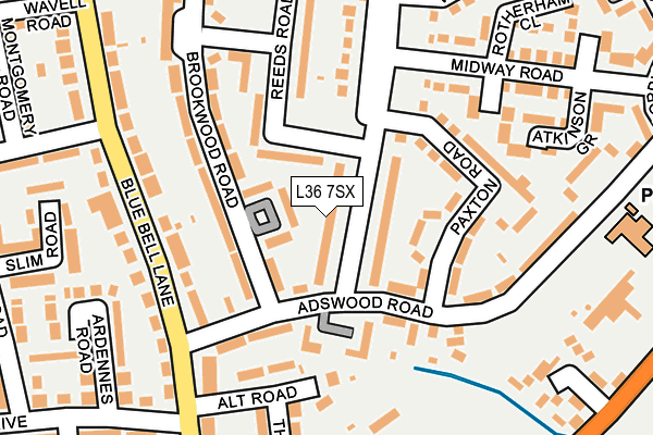 L36 7SX map - OS OpenMap – Local (Ordnance Survey)