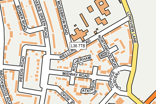 L36 7TB map - OS OpenMap – Local (Ordnance Survey)