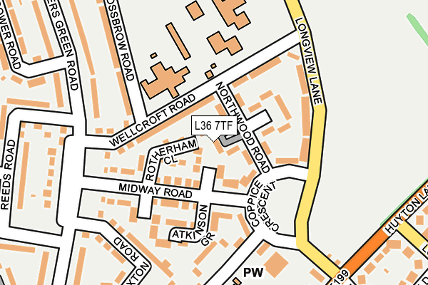 L36 7TF map - OS OpenMap – Local (Ordnance Survey)