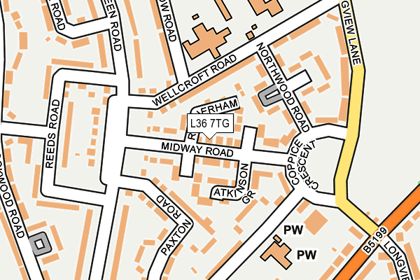 L36 7TG map - OS OpenMap – Local (Ordnance Survey)