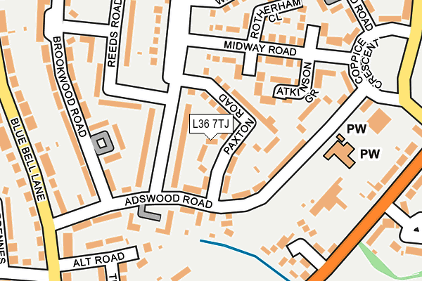 L36 7TJ map - OS OpenMap – Local (Ordnance Survey)
