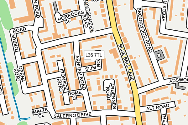 L36 7TL map - OS OpenMap – Local (Ordnance Survey)