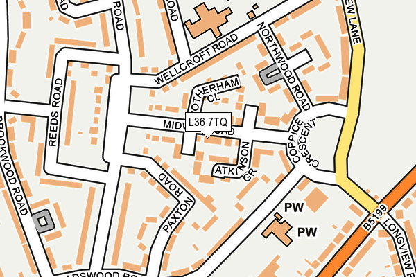 L36 7TQ map - OS OpenMap – Local (Ordnance Survey)