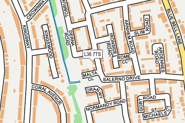 L36 7TS map - OS OpenMap – Local (Ordnance Survey)