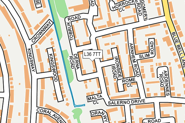L36 7TT map - OS OpenMap – Local (Ordnance Survey)