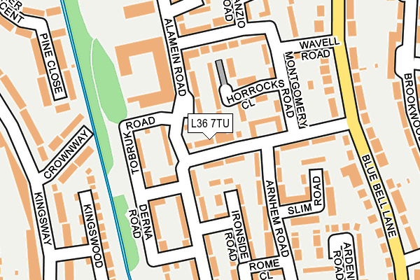 L36 7TU map - OS OpenMap – Local (Ordnance Survey)