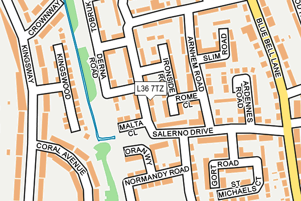 L36 7TZ map - OS OpenMap – Local (Ordnance Survey)