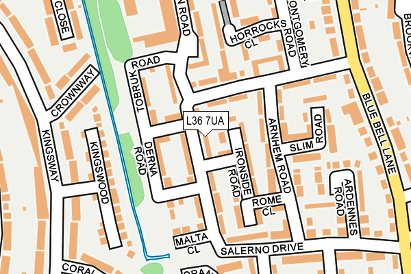 L36 7UA map - OS OpenMap – Local (Ordnance Survey)