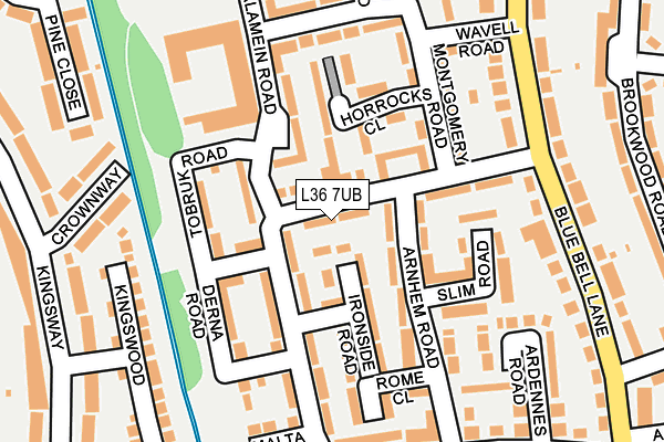 L36 7UB map - OS OpenMap – Local (Ordnance Survey)