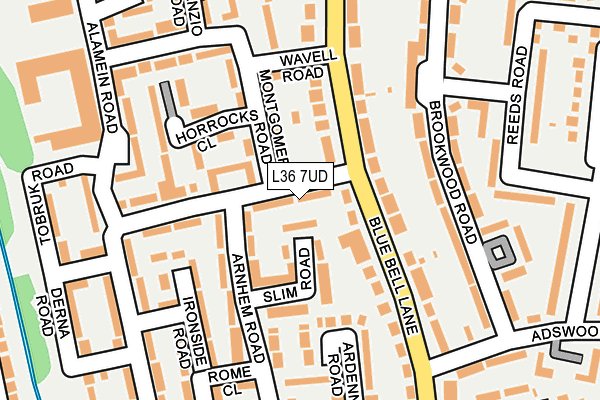 L36 7UD map - OS OpenMap – Local (Ordnance Survey)