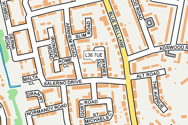 L36 7UE map - OS OpenMap – Local (Ordnance Survey)
