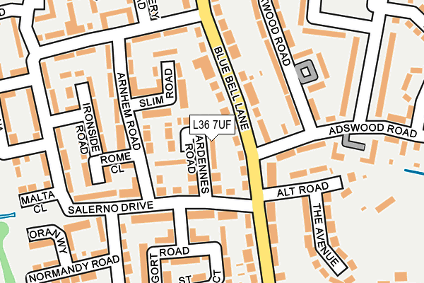 L36 7UF map - OS OpenMap – Local (Ordnance Survey)