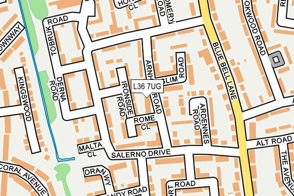 L36 7UG map - OS OpenMap – Local (Ordnance Survey)