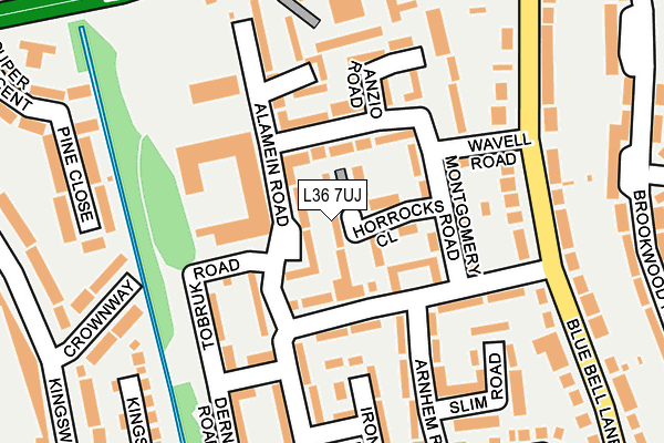 L36 7UJ map - OS OpenMap – Local (Ordnance Survey)