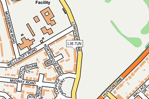 L36 7UN map - OS OpenMap – Local (Ordnance Survey)