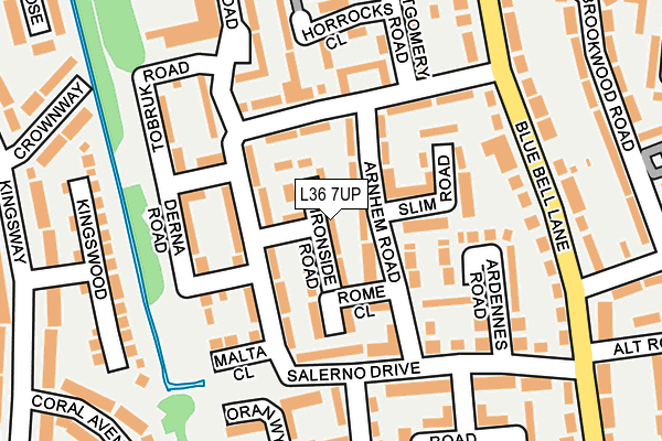 L36 7UP map - OS OpenMap – Local (Ordnance Survey)