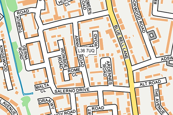 L36 7UQ map - OS OpenMap – Local (Ordnance Survey)