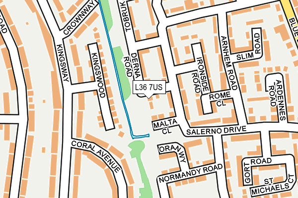 L36 7US map - OS OpenMap – Local (Ordnance Survey)