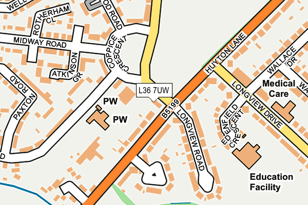 L36 7UW map - OS OpenMap – Local (Ordnance Survey)