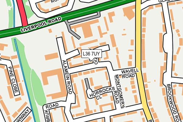 L36 7UY map - OS OpenMap – Local (Ordnance Survey)