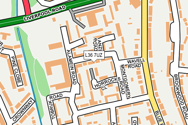 L36 7UZ map - OS OpenMap – Local (Ordnance Survey)