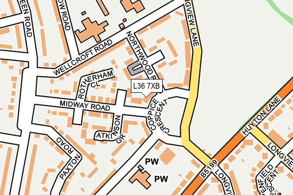 L36 7XB map - OS OpenMap – Local (Ordnance Survey)