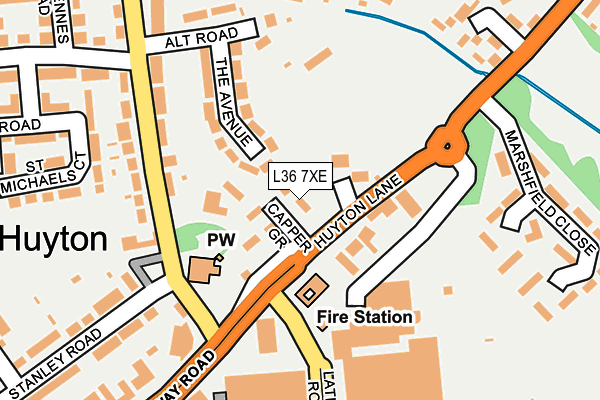 L36 7XE map - OS OpenMap – Local (Ordnance Survey)