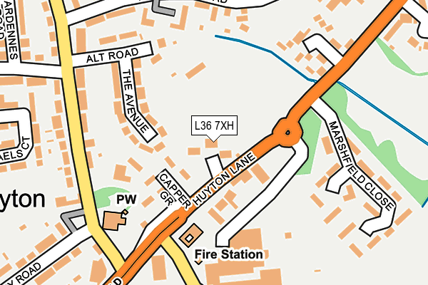 L36 7XH map - OS OpenMap – Local (Ordnance Survey)