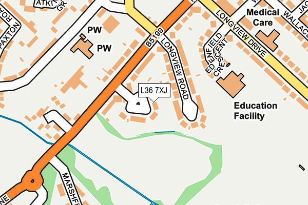 L36 7XJ map - OS OpenMap – Local (Ordnance Survey)